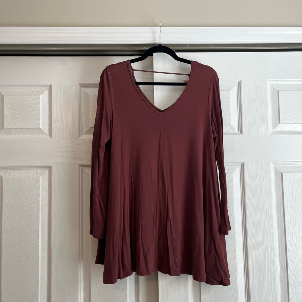 Maroon Long Sleeve Top